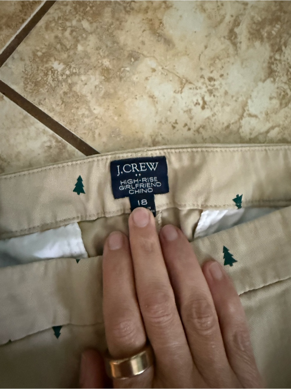 J Crew Tree Printed High Rise Chino Pants - Picture 3 of 4